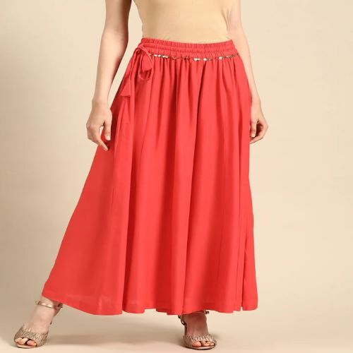 Ladies Fancy Palazzos - Fabric 14 Kg Rayon, Size M L Xl Xxl, Length 38+ Inch, Lace With Dori Work | Fancy Design For Stylish Ladies