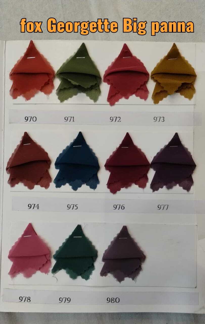 Fox Georgette Fabric - Multicolor, Plain Texture For Party Wear | Quick Dry, Machine Washable, Ideal For Sarees And Bridal Lehenga