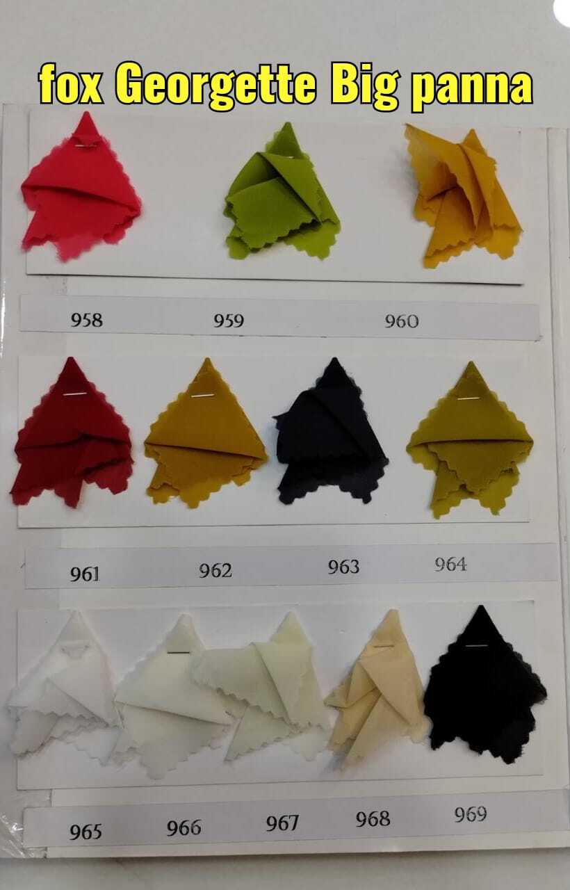 Fox Georgette Fabric - Multicolor, Plain Texture For Party Wear | Quick Dry, Machine Washable, Ideal For Sarees And Bridal Lehenga