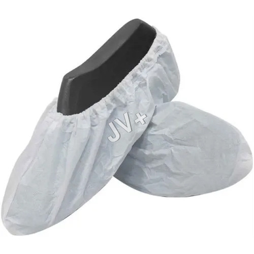 Disposable Surgical Shoe Cover - Plastic Material, White Color | Features: Lightweight, Disposable Use