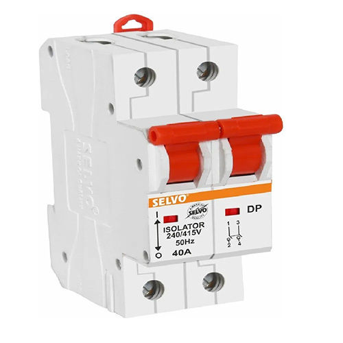 White Selvo 40a Double Pole Isolator