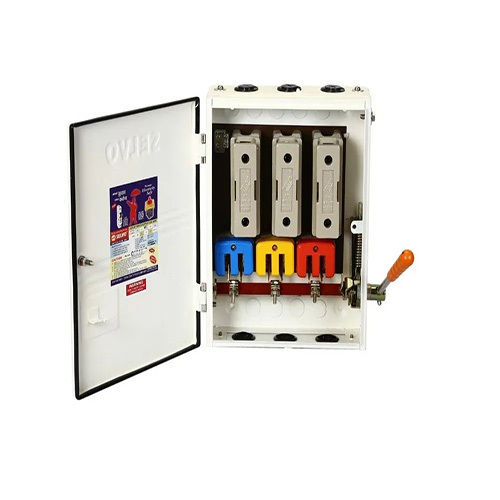 White Selvo 63a 415 Volts Three Phase Neutral Rewireable Switch Fuse Units