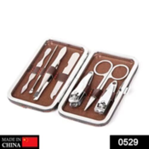 Pedicure Manicure Tools Kit - Stainless Steel Nail Clipper Set, Elegant Silver Gray With Ergonomic Handle, Includes Cuticle Thrusters & Clippers