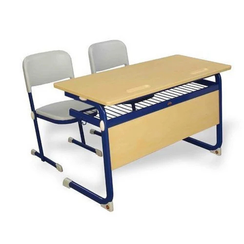 High School Two Seater Desk - Color: Brown