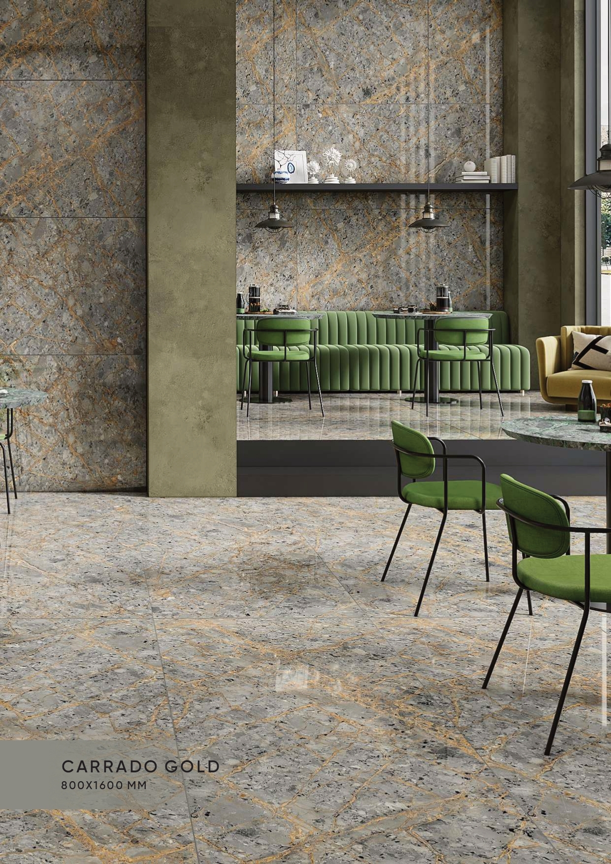 Porcelain Floor Tile - 80x160 Cm, 9 Mm Thick | 21 Pieces Per Box, 54-55 Kg Weight, 27.55 Sq.ft Coverage