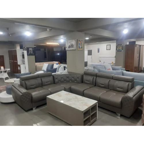 टिकाऊ L शेप डिज़ाइनर सोफा सेट