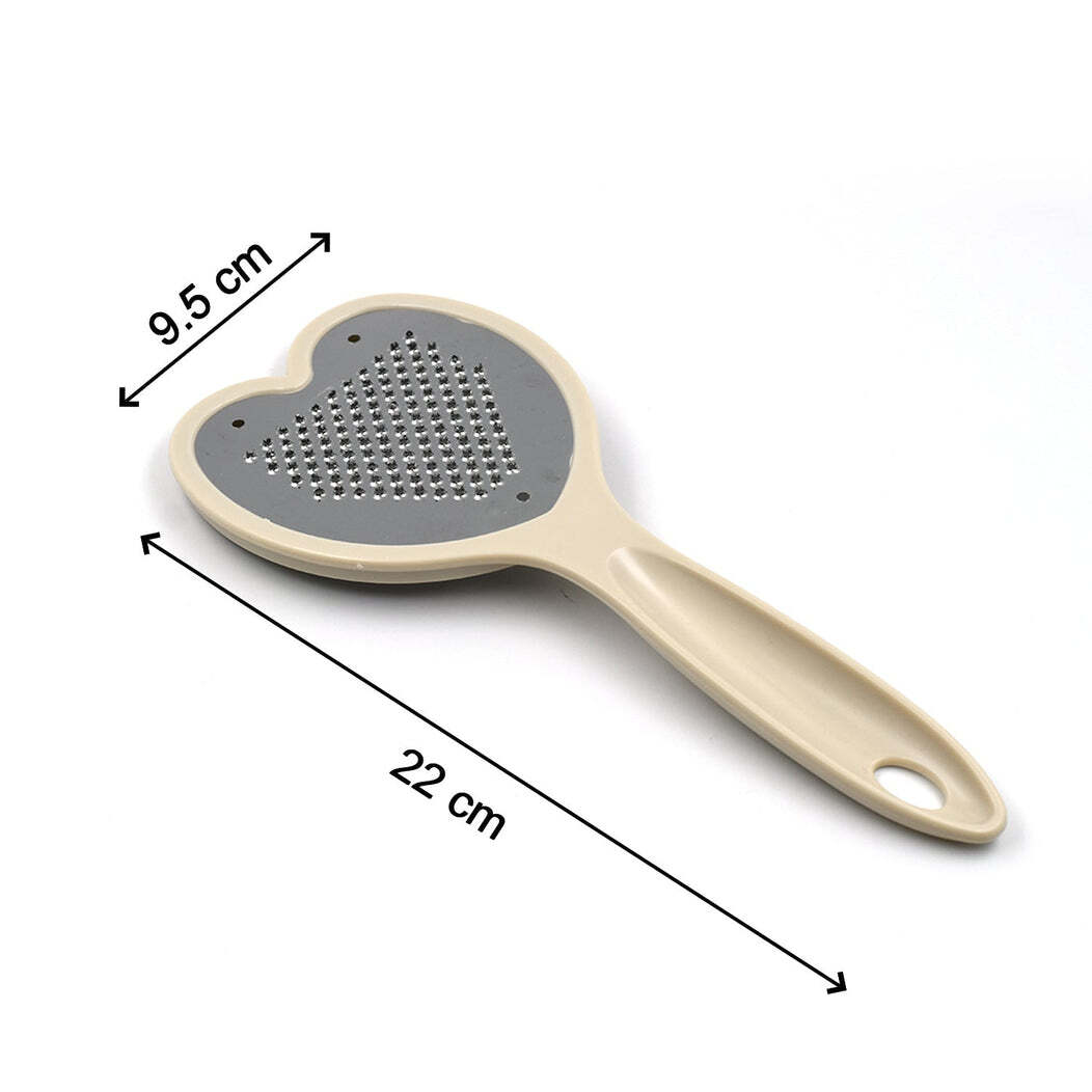 Heart Grater Set And Heart Grater Slicer (2587) - Plastic Material, 22x10x4 Cm Dimensions, Mix Colour | Unique Heart Shape, Lightweight, Mobile Use, Fine Blades