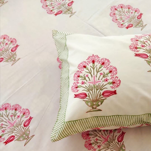 Washable Hand Block Printed Bedsheet With 2 Pillow Cover