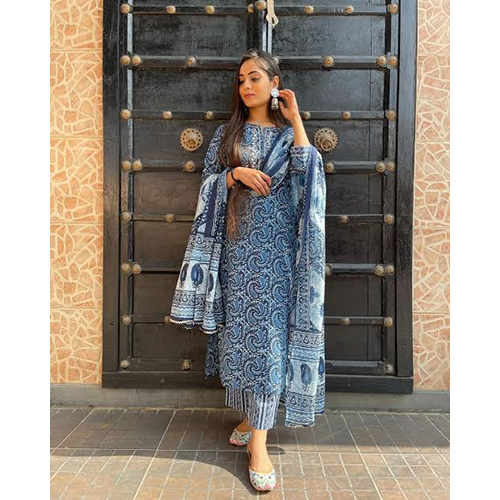 Washable Jaipuri Pant Suit With Dupatta (3 Pcs Set)