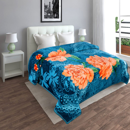 100% कॉटन फ्लोरल प्रिंटेड ब्लैंकेट