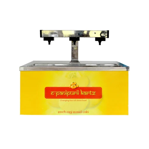 Fully Automatic Pani Puri Vending Machine - 12 W Power, 10 L Tank Capacity | Stainless Steel, Grey, 2 Nozzles, LCD Touchscreen