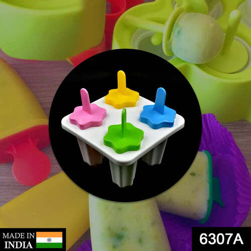 4pc Ice Candy Maker - Plastic, 12x12x14 Cm | Lightweight, Easy To Use, Smooth Silicone Molds, Safe And Durable For All Kinds Of Ice-creams