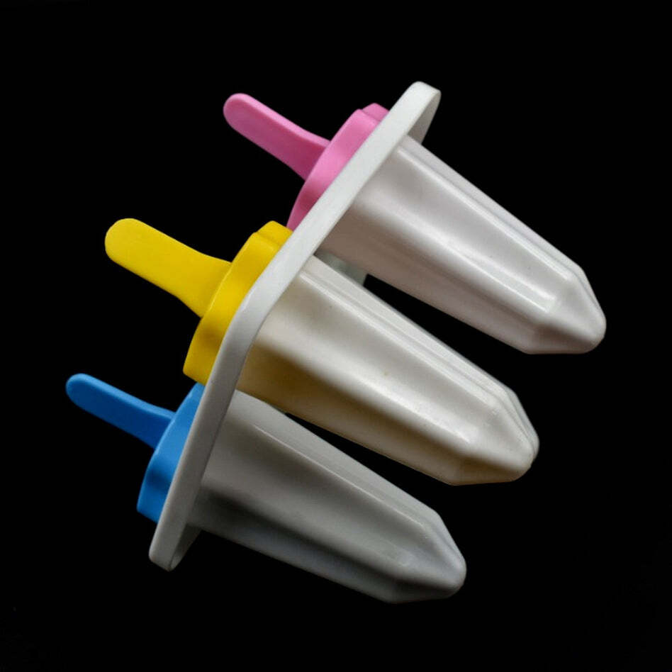 4pc Ice Candy Maker - Plastic, 12x12x14 Cm | Lightweight, Easy To Use, Smooth Silicone Molds, Safe And Durable For All Kinds Of Ice-creams