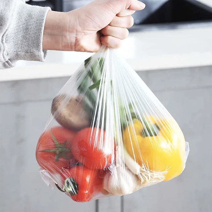 5220 Food Preservation Bag - 23x8x4cm, Transparent Plastic Polythene | 50pcs, Durable Lightweight Design, Easy Open Dot Pattern, Ideal For Meat, Fish, Vegetables, And Snacks