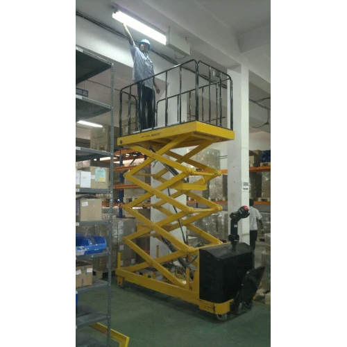 Heavy Duty Hydraulic Scissor Lift - Galvanized Steel, Hydraulic Drive Type | Safety Sensor Equipped, Ideal For Building Elevators