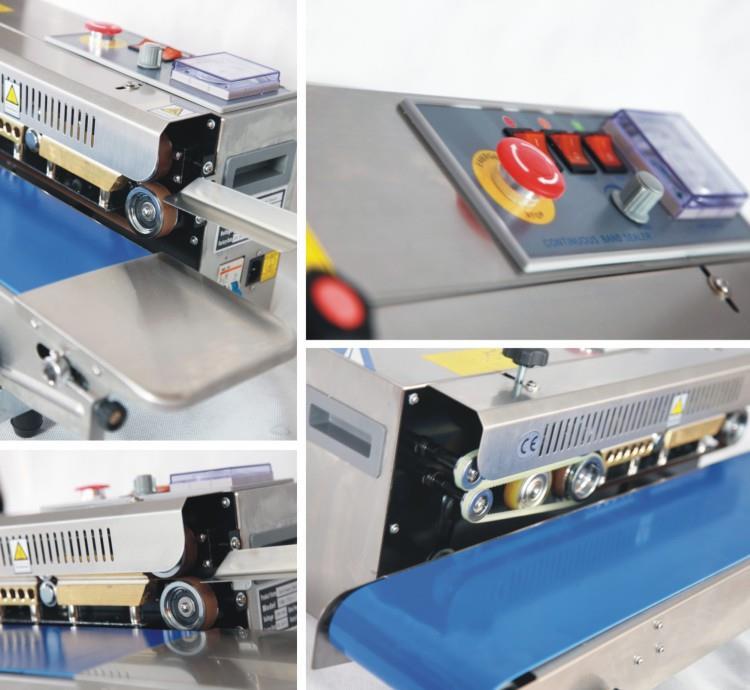 Horizontal Continuous Band Sealer Machine - Sealing Width 10mm, Conveyor Table Size 840x153mm | Semi-automatic, Electric Driven, Suitable For Masala, Pharma, Surgical, Oil Industries