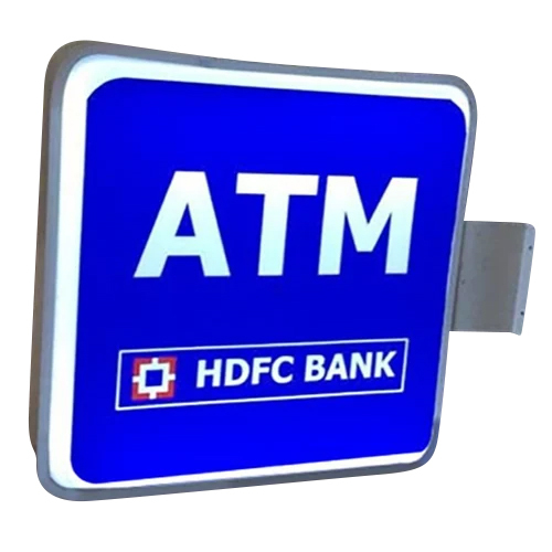 45.7x45.7cm Wall Mounted LED Sign Board - Acrylic Body, Blue Color , Ideal for Advertisement with Custom Size Options