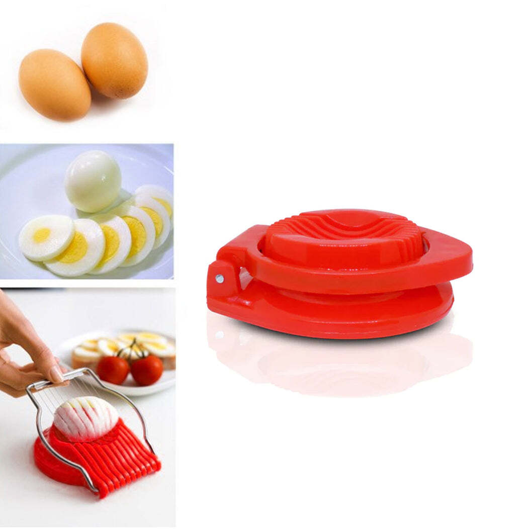 Plastic Multi Purpose Egg Cutter(0138) - Stainless Steel Cutting Wires , Non-skid Rubber Feet For Stability, Easy To Clean, Dishwasher Safe, Multi-functional Design
