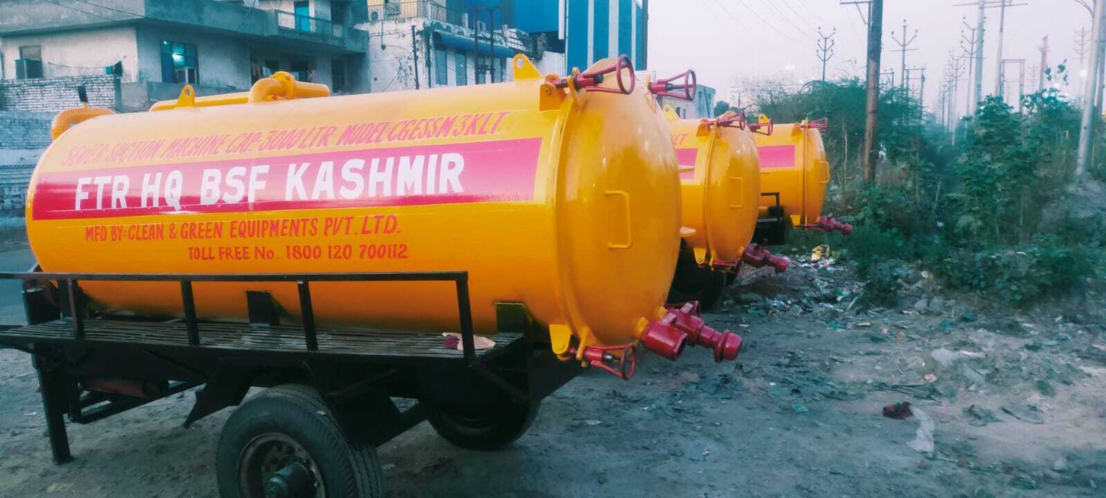 Sewer Suction Machine - Metal, 4.3m Length X 2.1m Height X 1.6m Width | 3000 Litre Capacity, Diesel Powered, 250 Cum/hr Vacuum Blower, Manual Cleaning