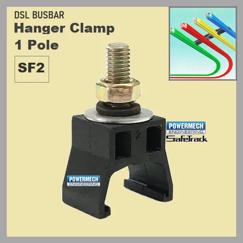 ब्लैक एसएफ 2 सिंगल पोल सेफट्रैक डीएसएल बसबार हैंगर क्लैंप