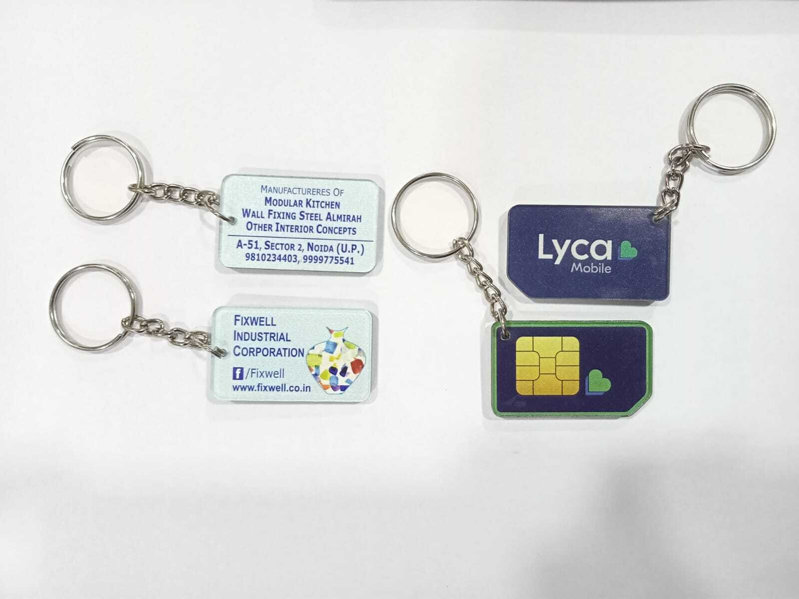Acrylic Sandwich Keychain - Color: Yellow
