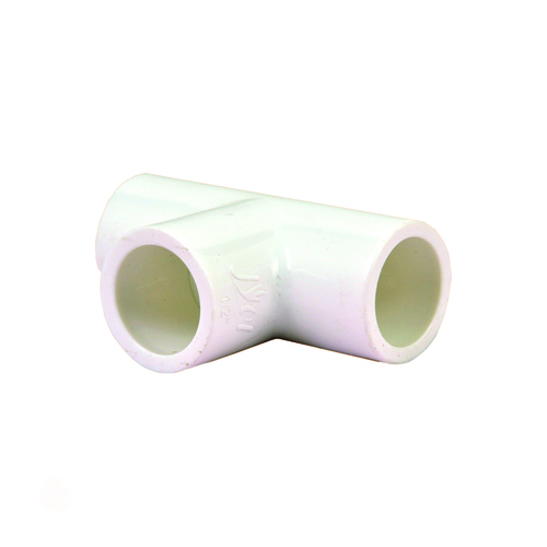 Upvc Plain Tee - Plastic, Equal Shape, Glossy White Finish | Smooth Surface Treatment, Polished Design For Water Pipe Fitting Use