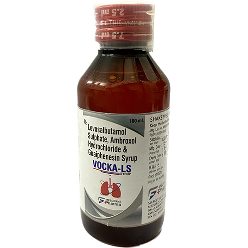 100 मिली लेवोसालबुटामोल सल्फेट एम्ब्रोक्सोल हाइड्रोक्लोराइड और गाइफेनेसिन सिरप सामान्य दवाएं