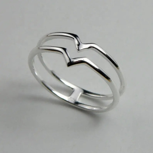 925 स्टर्लिंग सिल्वर हैंडमेड आकर्षक दो वी डिज़ाइन मिडी बोहो स्टाइल स्टैकिंग बैंड स्टेटमेंट सिल्वर रिंग जेंडर: महिलाएं