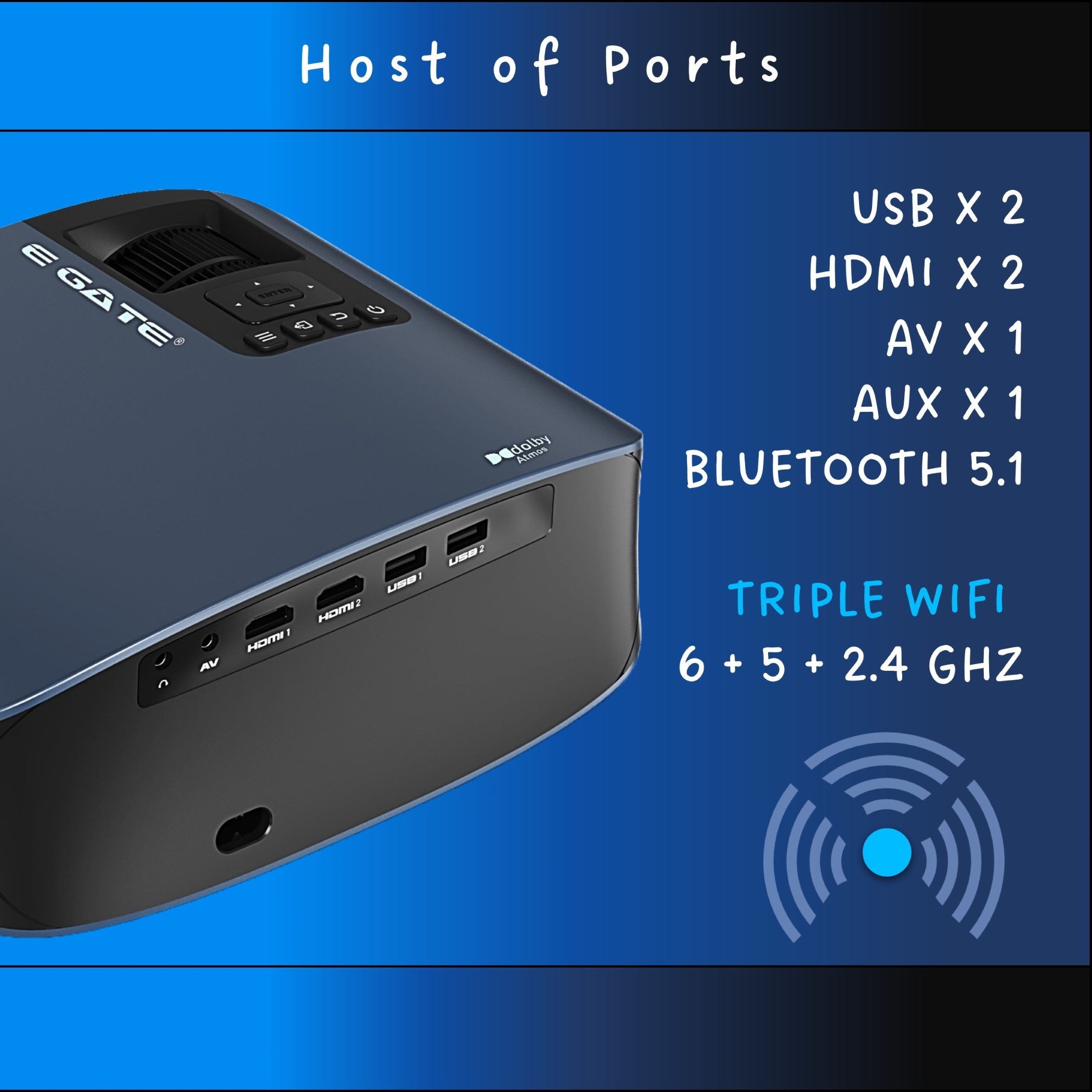 Egate O9 Fhd Projector Brightness: 6900 Lumens