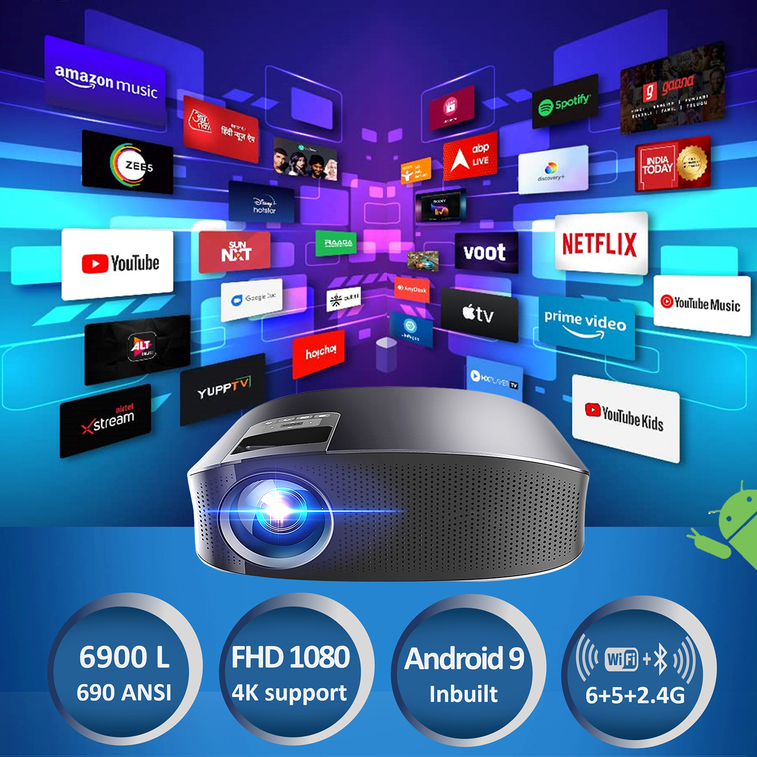 Egate O9 Fhd Projector Brightness: 6900 Lumens