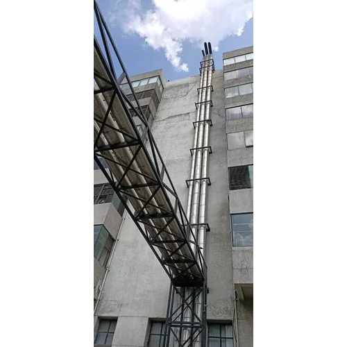 स्टेनलेस स्टील वॉल माउंटेड डीजल जेनरेटर एग्जॉस्ट पाइप लाइन