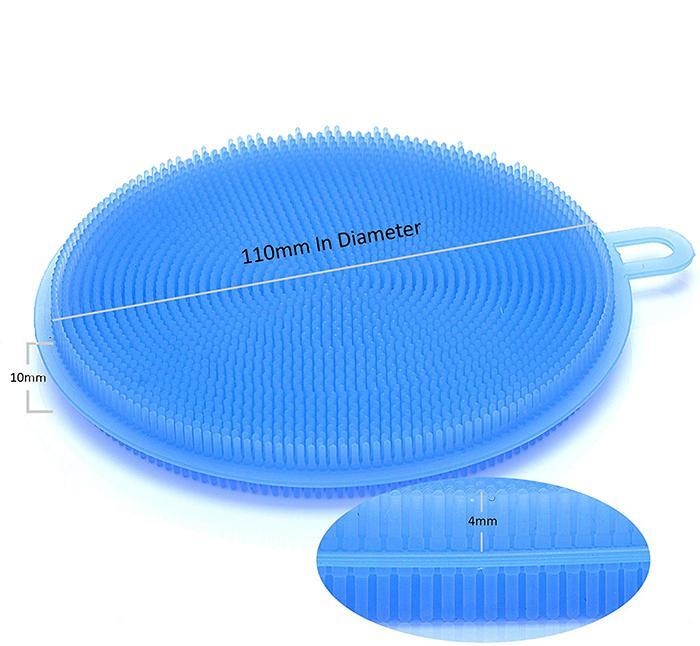 Mix Colour Silicone Dish Scrubber Sponge Mildew Freenon Stick Heat Resistant(1344)