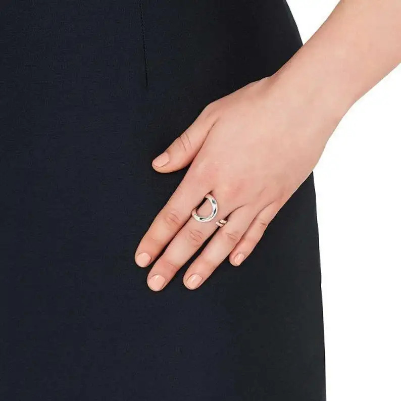 925 Sterling Silver - Resizable Size Us4 To Us13, Hoola Or Hula Wrap Around Stacking Open Band Ring For Women