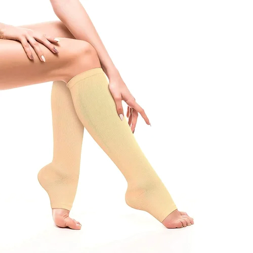 Ulcer Kit Below Knee Compression Stocking - Polyamide, Size S/m/l/xl, Beige | Breathable, Washable, High Elasticity