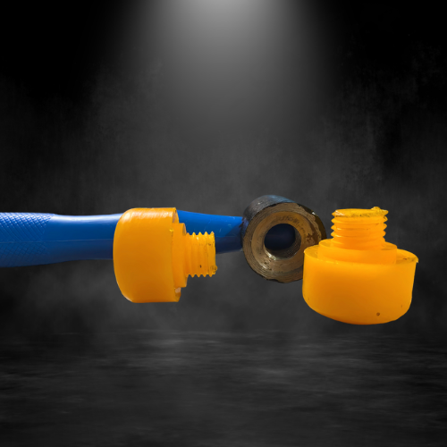 Nylon Hammer With Fiber Handle - 35x10x35 Cm, Orange Tips & Blue Handle, 450g Lightweight | Mould & Abrasion Resistant, Soft Faced Tool For General Purpose Machining