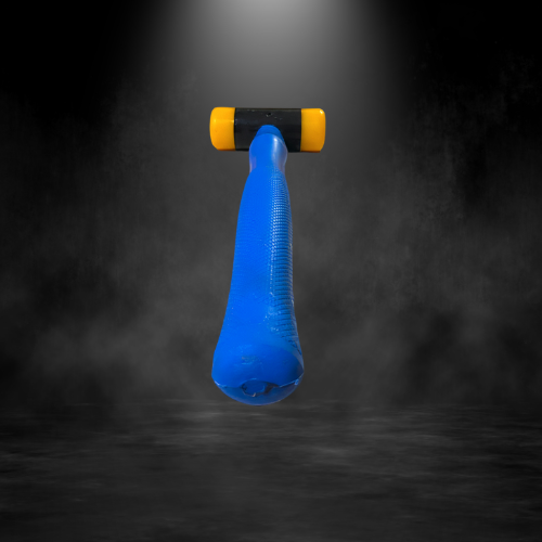 Nylon Hammer With Fiber Handle - 35x10x35 Cm, Orange Tips & Blue Handle, 450g Lightweight | Mould & Abrasion Resistant, Soft Faced Tool For General Purpose Machining