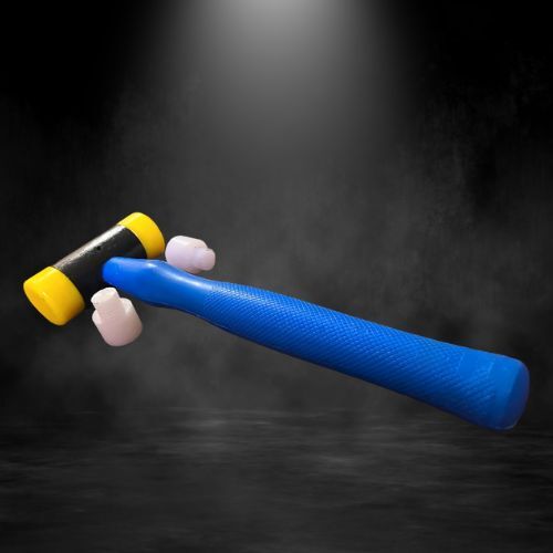 Yellow Tips Uhmw Hammer With Fiber Handle