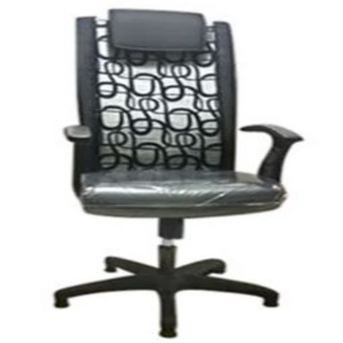 Executive Chair - Fabric, 19x17 Inches, High Back, Chrome Base | Fixed Arms, Height Adjustable, Weight Capacity 100kg, Modern Design With Headrest And Wheels
