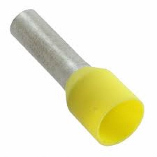 Weidmuller - 20mm Yellow Insulated Wire End Ferrule, 6.3mm Collar Diameter, 14mm Stripping Length, 10awg Wire Cross Section Area, 1-year Warranty, Per Each