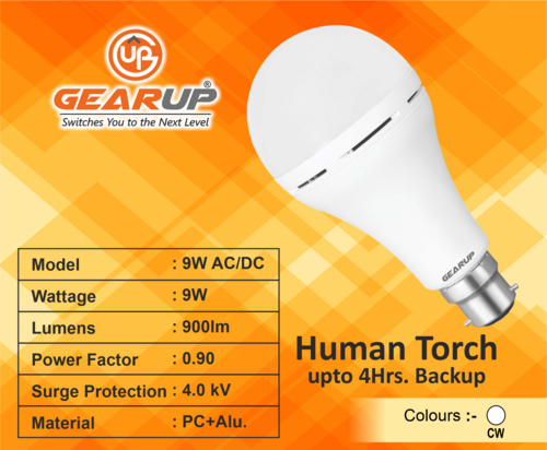 गियर-अप 9W आपातकालीन LED बल्ब