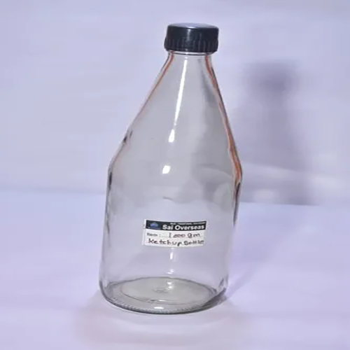 गोल 1000ml सॉस और केचप कांच की बोतल