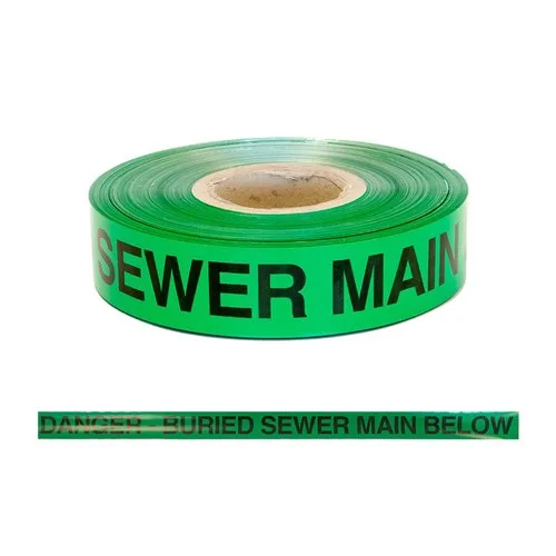 Black And Green Pe Sewer Line Warning Tape