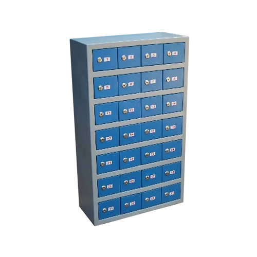 Cell Phone Locker - Mild Steel, 125x100x200 Mm, Blue-grey | Industrial Grade, Rectangular Design