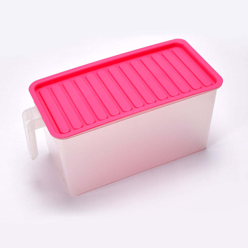 Square Refrigerator Organizer Fresh-keeping Box For Kitchen Use (2519a) - Plastic, 31x15x15 Cm, Mix Colour | Airtight, Stain & Odor Resistant, Easy To Clean