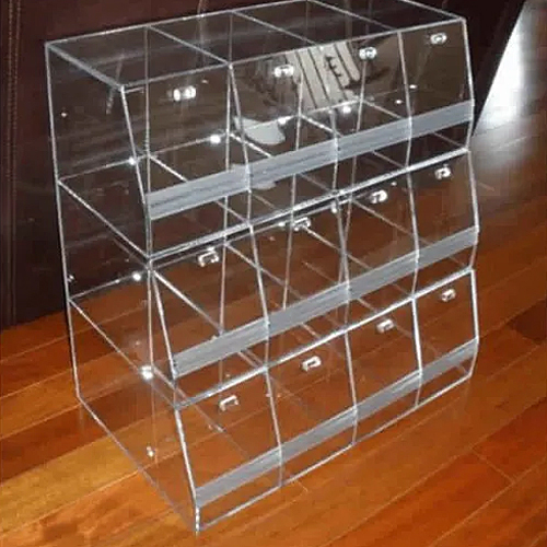 पारदर्शी 3 फीट ऐक्रेलिक स्टोरेज रैक