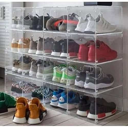 Transparent Acrylic Shoe Rack Design: Plain