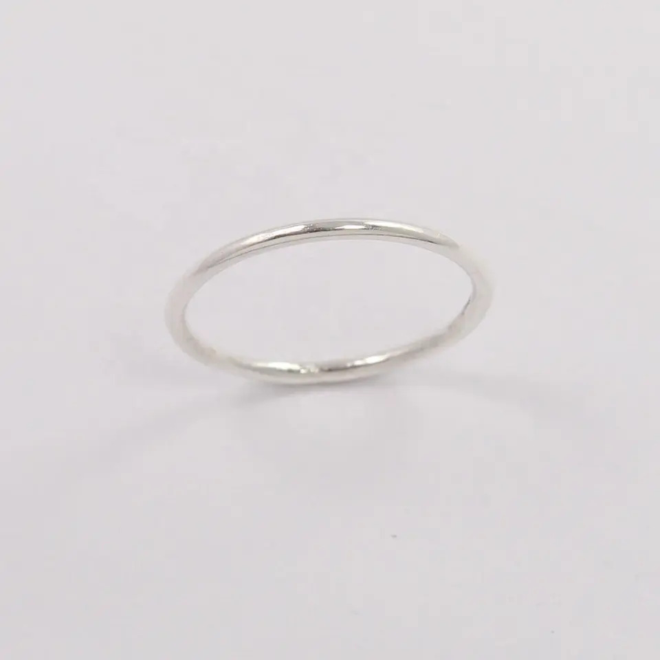 925 Sterling Silver Stackable Tiny Ring - Resizable Us4 To Us13 | Plain Charm In Silver, Yellow Gold, Rose Gold, Black Finish