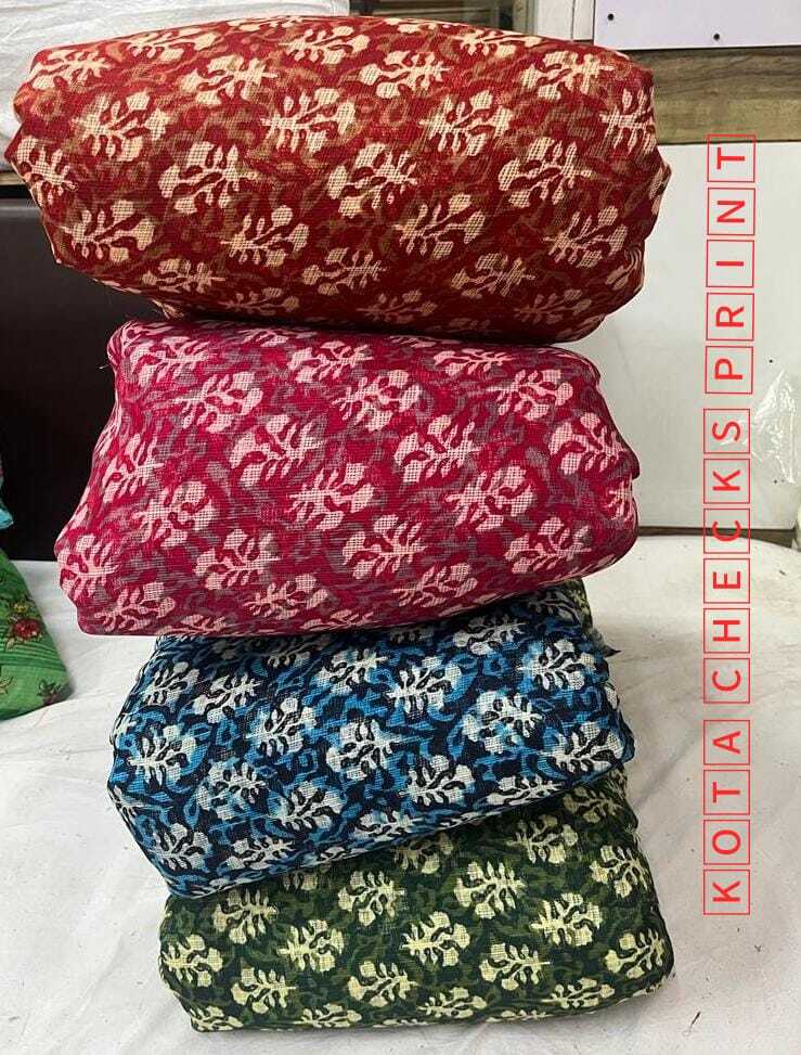 Kota Check Fabric - Printed Check Fabric, Multicolor, Quick Dry, Machine Washable, Commercial Use, Plain Style, Textured Design