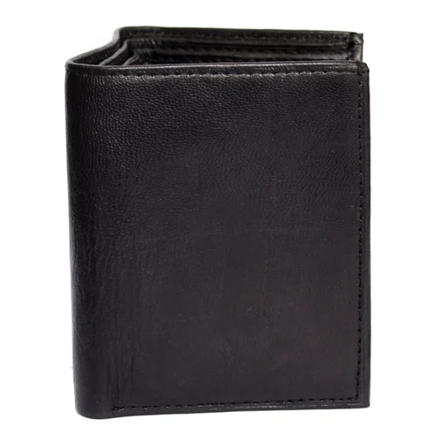Men's Bi-fold Wallet - Genuine Leather, 5 Card Slots , Elegant Black Design For Modern Men