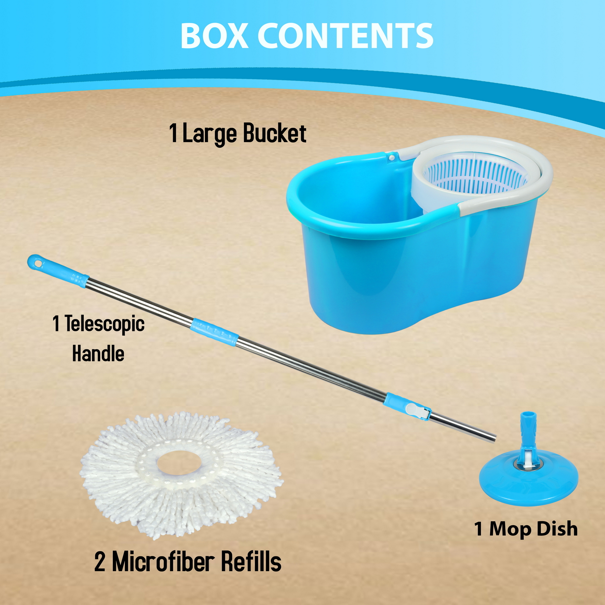 Blue 360 Degree Spin Mop Steel